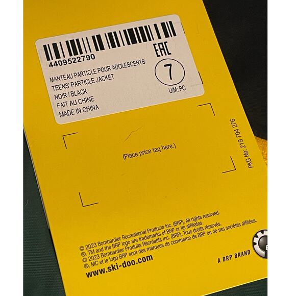 Ski-Doo Teens' Size 7 NEW Unisex Hooded Radiant Particle Jacket Black Green NWT - Picture 8 of 12